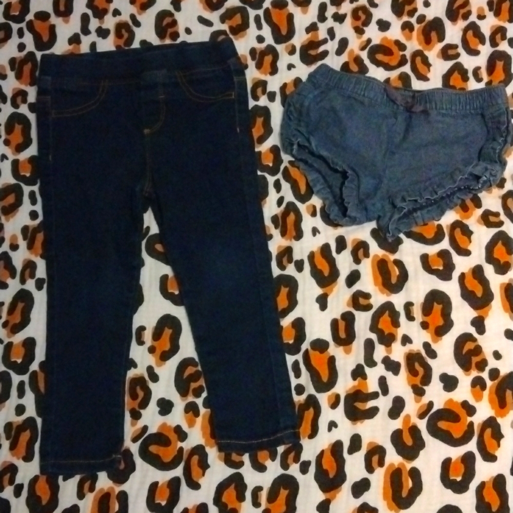 1 pair of jeans and 1 jean short